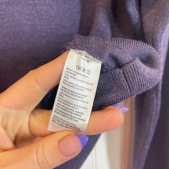 Saks Fifth Avenue Men’s Purple Wool Blend Mock neck Pullover Sweater Size M - Picture 4 of 5